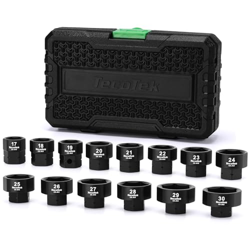 TecoTek 14PCS 1/2" Drive 17-30mm Low Profile Nano Impact Socket Set - size: 17mm - 30mm(1/2" Dr.)