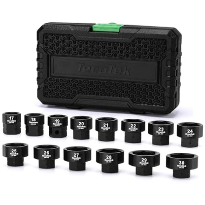 TecoTek 14PCS 1/2" Drive 17-30mm Low Profile Nano Impact Socket Set - size: 17mm - 30mm(1/2" Dr.)