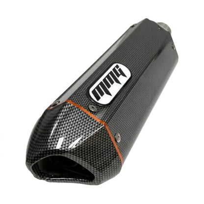 MMG Exhaust System Muffler, GY6 50cc, 10" Wheels, Carbon Fiber Finish