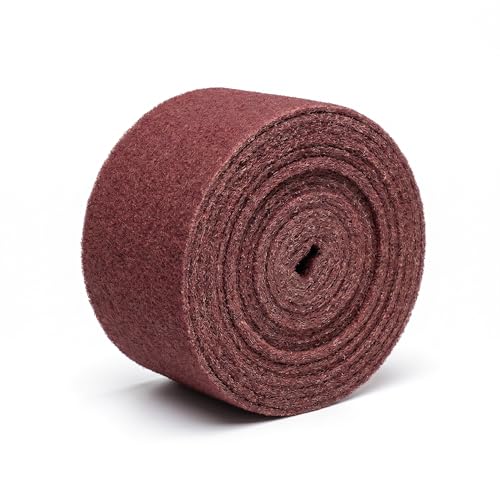 5 Inch *15 Feet 400 Grit Maroon General Purpose Scuff Pads, Scuffing, Hand Scouring Pad, Sanding Pad, Paint Primer Prep Scratch - Surface Preparation Pad for Car Auto Body Woodworking - style: 400 Grit Maroon