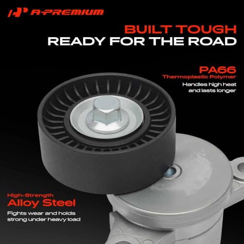 A-Premium Belt Tensioner Assembly with Pulley Compatible with Ford, Lincoln
