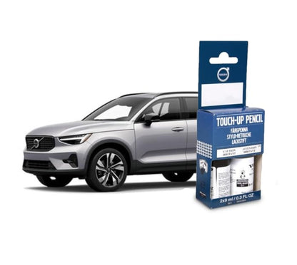 Volvo Touch Up Paint Pen, Includes Base Coat and Clear Coat, 2 x 9 ml (0.3 fl oz), OEM Factory Original (735 Silver Dawn Metallic) - color: 735 Silver Dawn Metallic