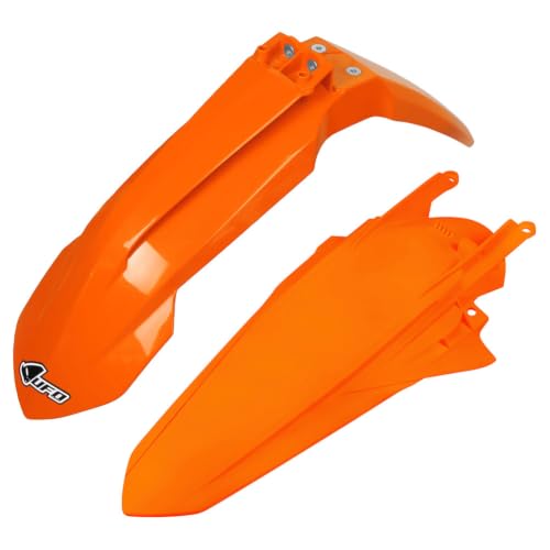 UFO PLAST Front/Rear Fender Kit - Replacement Dirt Bike Front and Rear Mud Guard - Compatible with KTM 150/250/300 XC-W/350/500 EXC-F 2020-2023/350/500 XCF-W 2020-2022 (Orange) - color: Orange
