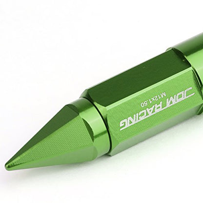 Auto Dynasty M12 x 1.5 Open/Closed End Design 20-Piece Aluminum Alloy Wheel Lug Nuts + 2 X Deep Drive Extension (Green) - color: Green