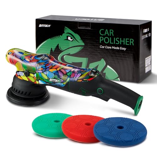 BATOCA P1 Car Buffer Polisher, 1000W High-Torque - 5-Inch 15mm Long-Throw Dual Action Orbital Polisher for Detailing - 6-Speed DA with Anti-Vibration Design & 16.4ft Detachable Cord - Auto, Boat, RV - size: Basic Kit