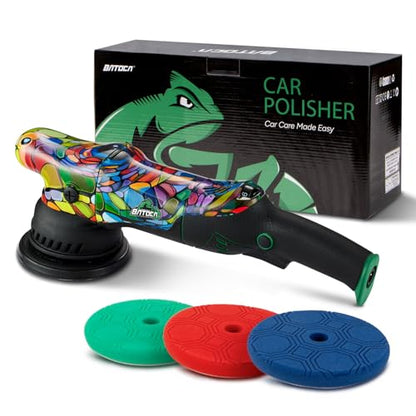 BATOCA P1 Car Buffer Polisher, 1000W High-Torque - 5-Inch 15mm Long-Throw Dual Action Orbital Polisher for Detailing - 6-Speed DA with Anti-Vibration Design & 16.4ft Detachable Cord - Auto, Boat, RV - size: Basic Kit
