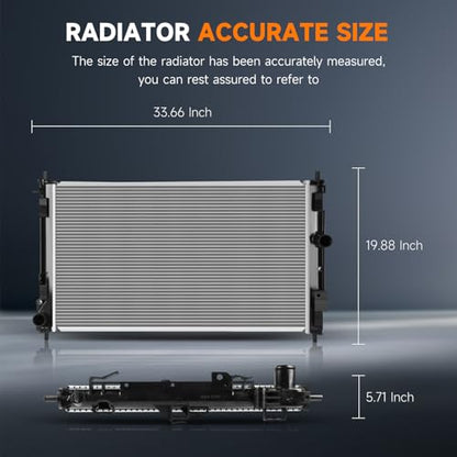 OCPTY CU2951 Engine Radiator fit for 2011-2014 for Chrysler 200 2.4L