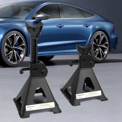 Jack Stands 3 Ton (6,500 lb) Capacity Steel, 1 Pair Black Lifting Stand Adjustable Jack Stands - color: Black
