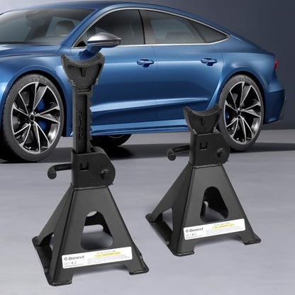 Jack Stands 3 Ton (6,500 lb) Capacity Steel, 1 Pair Black Lifting Stand Adjustable Jack Stands - color: Black