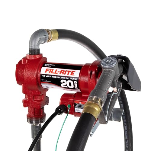 Fill-Rite FR4210H 12V 20 GPM Fuel Transfer Pump with Discharge Hose & Manual Nozzle | Gasoline, Diesel, Kerosene, Ethanol & Methanol Blends & Biodiesel - style: Standard Accessories