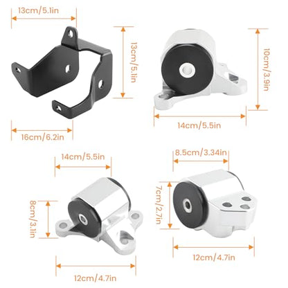 maXpeedingrods 4PCS Engine Trans Mount Kit for Honda Civic EK B Series - style: for Honda Civic EK 1996-2000