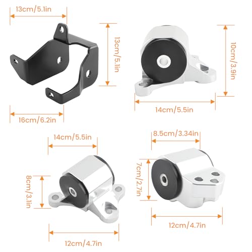 maXpeedingrods 4PCS Engine Trans Mount Kit for Honda Civic EK B Series - size: for Honda Civic EK B Series