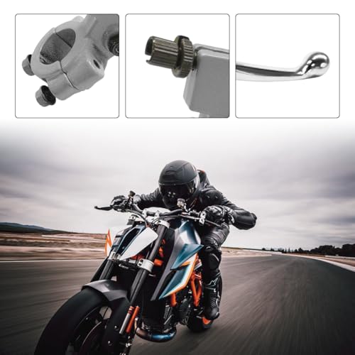 KVAEY Motorcycle Clutch Lever, 7/8" 22mm Left Handlebar Folding Brake Lever Perch, Clutch Handle Lever Replacement (Silver) - color: Silver