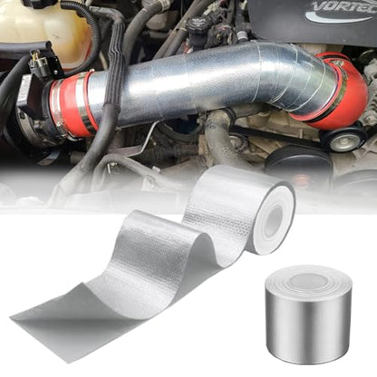 2 Rolls High-Temp Heat Shield Tape Reflective Adhesive Backed Roll Thermal Barrier Foil Tape Self-Adhesive Heat Resistant Tape Cool Tapes for Hose and Auto (Silver, 2 Inch x 32.8 ft) - color: Silver, size: 2 Inch x 32.8 ft