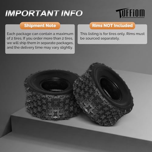 TUFFIOM Set of 2 Minibike ATV Tire, 18x9.5-8/4 Ply Off-Road ATV UTV Tires for All Terrain,Sport Tires Distribute Grounding Pressure,Prevent stuck, Tubeless Trail Tire