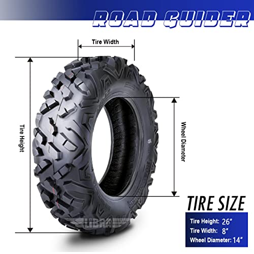 ROADGUIDER Set of 2 ATV UTV Tires 26x8-14 26x8x14 6PR All Terrain 10317 - size: 26x8-14