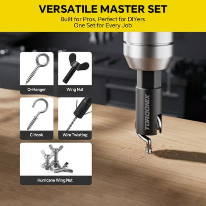 80 Pcs Magnetic Nut Driver Set & Impact Socket Set, Master S2/Cr-V Drill Sockets with Metric & SAE, 1/4" Hex Shank Bits, Extension Holder, Heavy-Duty Organizer Case, Tools Gift for Men