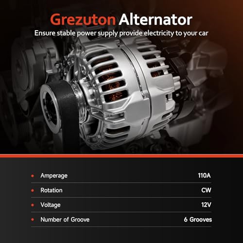 New Alternator Fit for L4 2.5L Nissan 2007-2012 Altima, 2007-2012 Sentra, 2011-2013 Rogue, 2014 2015 Rogue Select, Replacement for 11258, 23100-JA02A, TG12C032, AVA0074, TG12S217, 11258N