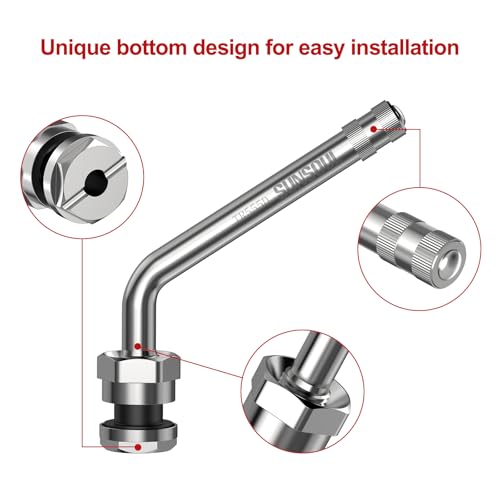SUNSOUL TR555D 10Pcs Truck Valve Stems, 60 Degree Bend for 0.382" Rim Hole - color: TR555D-10pcs