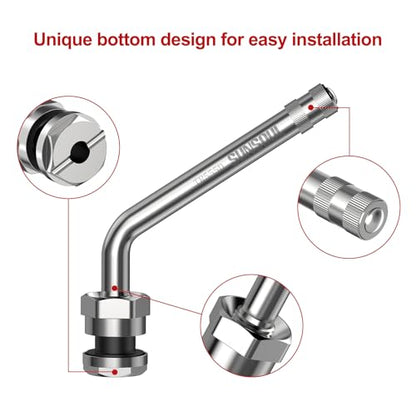 SUNSOUL TR555D 10Pcs Truck Valve Stems, 60 Degree Bend for 0.382" Rim Hole - color: TR555D-10pcs