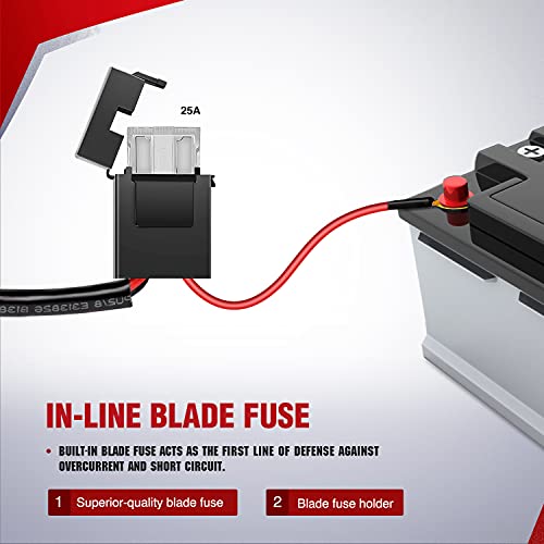 Nilight 10018W 14AWG DT Connector Wiring Harness Kit Bar 12V On Off Switch Power Relay Blade Fuse for Off Road LED Work Light-ONE Lead - size: 14AWG Wiring Harness-1 Lead