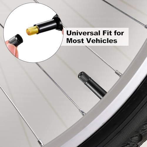 Tallew 150 Pcs Tire Valve Stems Bulk Tubeless Rubber Snap in Valves Stems Black Replacement Tool for Car Tubeless 0.453 Inch Rim Holes Standard Vehicle Tires (Tr412-50pcs,Tr413-50pcs,Tr414-50pcs) - style: TR412, TR413, TR414