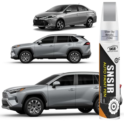 Car Touch up Paint(1D6 Silver Sky Metallic) Compatible with Toyota, Car Paint Pen Scratch Repair Two-In-One Touch Up Paint, Premium Car Scratch Remover for Deep Scratches - color: Silver Sky Metallic(1D6) for 2025 RAV4/2025 RAV4 Hybrid/2025 RAV4 Plug-in H