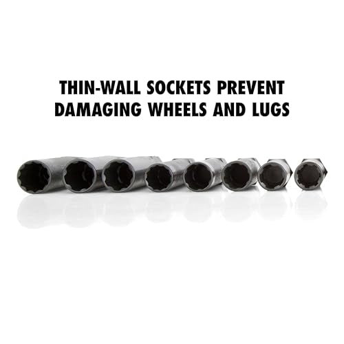 OEMTOOLS 16-Pc Lug Nut Socket Set, Impact Socket Set Removes Aftermarket Lug Nuts, Prevents Wheel Damage, Scratch-Free Removal