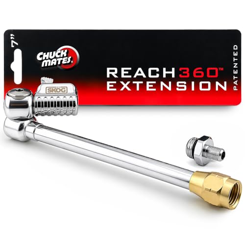 SKÖG Chuck Mates Reach360 7-inch Extension for Tire Inflators, Open-Flow, - size: 1 Pack, style: Designed For Dually Tires Reach360
