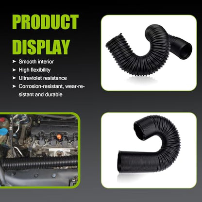 1 PC Car Inlet Cold Air Intake Hose, Flexible Vehicle Feed Pipe Replacement, Universal Stretchable Waterproof Durable Automotive Tube Accessories for Truck SUV Car (Black #76MM)