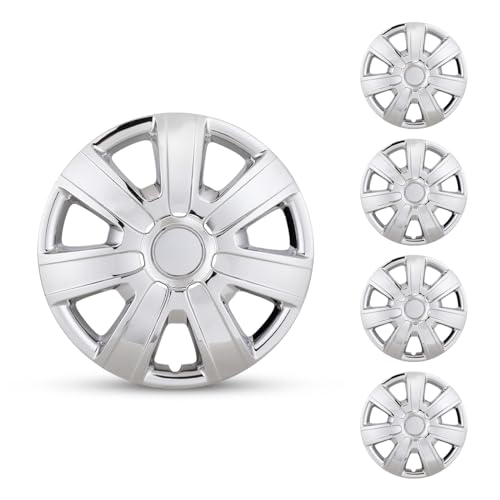 15 Inches Wheel Rim Cover Hubcaps, Hubcap Wheel Covers - color: 5076-Chrome-15