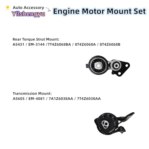 Engine Motor Mount Kit for Edge 2007-2014 & MKX 2007-2015 - size: 2007-2014 Ford Edge 3.5L
