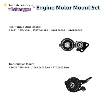 Engine Motor Mount Kit for Edge 2007-2014 & MKX 2007-2015 - size: 2007-2014 Ford Edge 3.5L