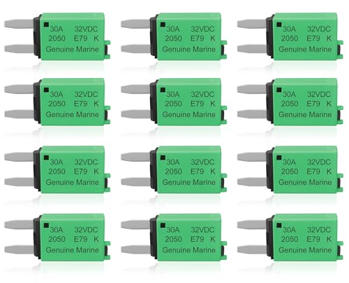 30A Low Profile Mini Fuse Kit– Automotive 30A ATM Manual Reset Circuit Breaker Fuses for Boat, RV, Car, Truck, DC 12V/32V 30 Amp Manual Resettable Blade Assortment Kit with Resettable Fuses - style: Manual-E79-30A