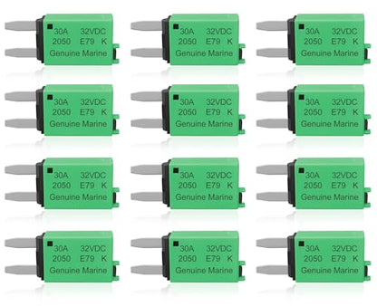 30A Low Profile Mini Fuse Kit– Automotive 30A ATM Manual Reset Circuit Breaker Fuses for Boat, RV, Car, Truck, DC 12V/32V 30 Amp Manual Resettable Blade Assortment Kit with Resettable Fuses - style: Manual-E79-30A