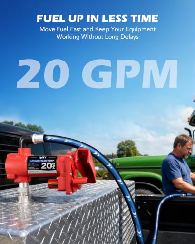 OMT 12V 20 GPM Fuel Transfer Pump with Manual Nozzle - color: 20GPM Gas Pump Kit