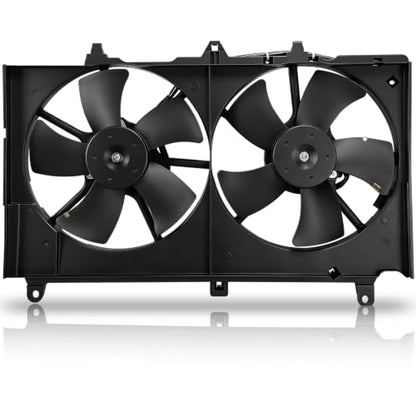 Engine Cooling Radiator Fan Assembly Fit for nfiniti G35 2003-2007 V6 3.5L, Nissan 350Z 2003-2007 V6 3.5L, Reference Number 620429, 631210, 620980, 75628, 21481CD000, 21481CF40B - size: 620429, 620980