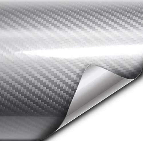 VVIVID Epoxy High Gloss Carbon Vinyl Automotive Wrap Film DIY Easy to Install No Mess (2ft x 5ft, Silver) - color: Silver, size: 2ft x 5ft