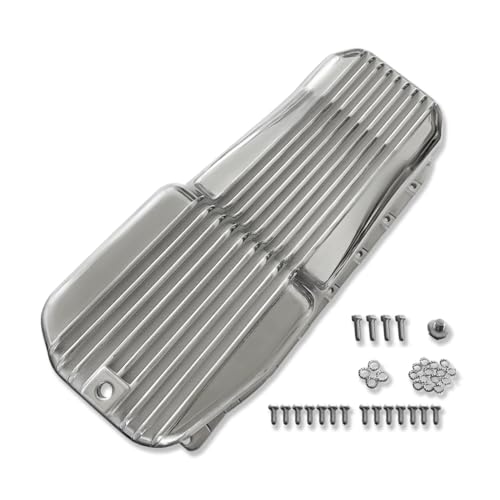 Finned Polished Oil Pan for Chevy SBC 305 5.0L 350 5.7L 1986-2002 - color: Polished, size: 1986-2002 SBC