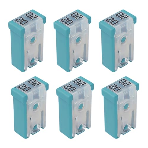 6PCS 20A 32V Slotted Car MCASE Shaped Fuse Kit, Mini Shaped Box Type Cartridge Fuse Replacement, Car Fuse Assortment Kit, Universal Micro Low-Profile Fuses for Car Truck SUV RV Boat (20A/6PCS) - color: 20A/6PCS