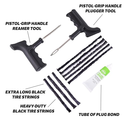 Slime Tire Repair Kit 2040-A, 11 Pieces | Deluxe | Includes Strings & Tools | Pack of 2 - size: 11-Pieces (Pack of 2), style: Plug Kit