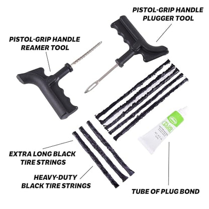 Slime Tire Repair Kit 2040-A, 11 Pieces | Deluxe | Includes Strings & Tools | Pack of 2 - size: 11-Pieces (Pack of 2), style: Plug Kit