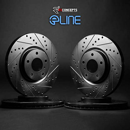 R1 Concepts Front and Rear Brake Rotors Fits 2019-2022 Genesis G70 - size: Front and Rear