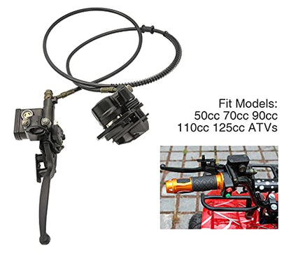 Rear Hand Hydraulic Disc Brake Left Hydraulic Brake Master Caliper Assembly Compatible for Chinese Taotao Roketa Sunl 50cc 90cc 110ccc 125cc Go-Kart Dune Buggy Quad ATV Dirt Mini Bike Kinroad 1
