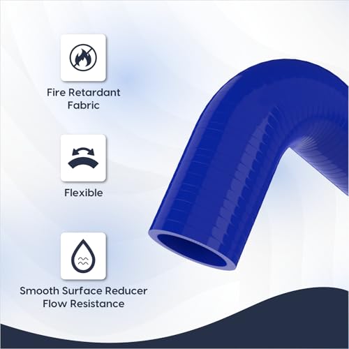 Endure 90 Degree Silicone Elbow Intake Hose 4-Ply, 1.5"(38mm) - Blue - color: Blue, size: ID - 1.5Inch(38mm)