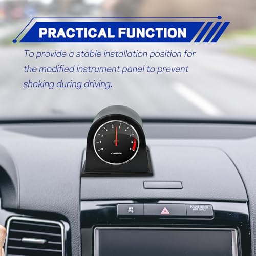 wuyaoyao Universal 2" 52mm Single Hole Dash Gauge Pod Holder, Black - color: Black, size: 1-Hole