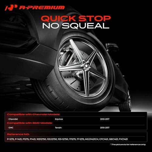 A-Premium Front and Rear Ceramic Brake Pads Compatible with Chevy & GMC