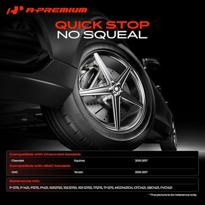 A-Premium Front and Rear Ceramic Brake Pads Compatible with Chevy & GMC