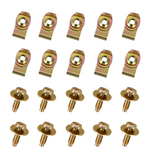 DNA Motoring 20pcs M6 Extruded U Nut & Body Bolts Screw Kits, Body Bolts Screw Kits for GM Ford Chevy Buick Chrysler Cadillac Body Fender Bumper Radiator, TOOLS-00736 - style: 20pcs