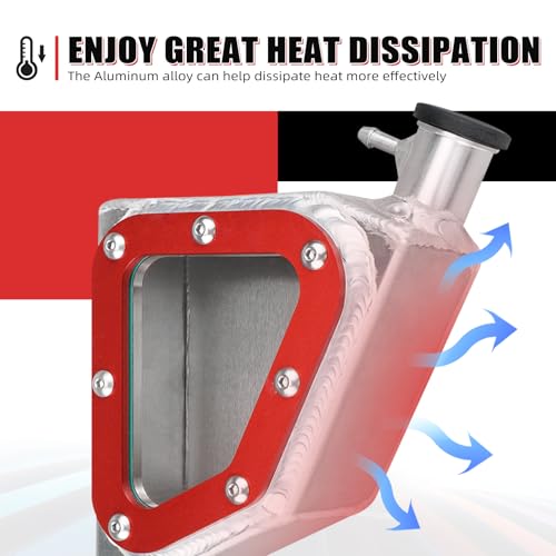 NICECNC Aluminum Radiator Tank, Reservoir Expansion Tank, Red - color: red